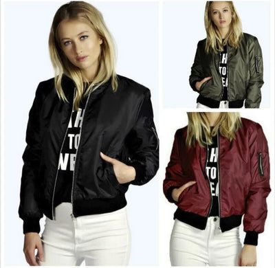 Vintage Chic O-Neck Bomber Jacket: Timeless Fall Essential