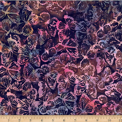 Tela de Algodón Sierra Bali Batik Mariposas - 44"/45" por Yarda