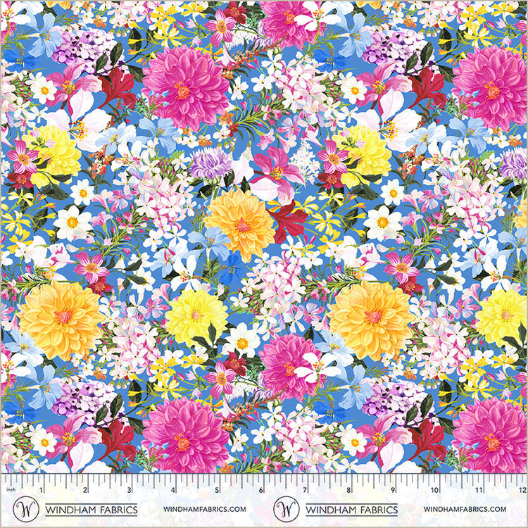 Tela de Algodón Midnight Blooms Sky Wildflower Pickings
