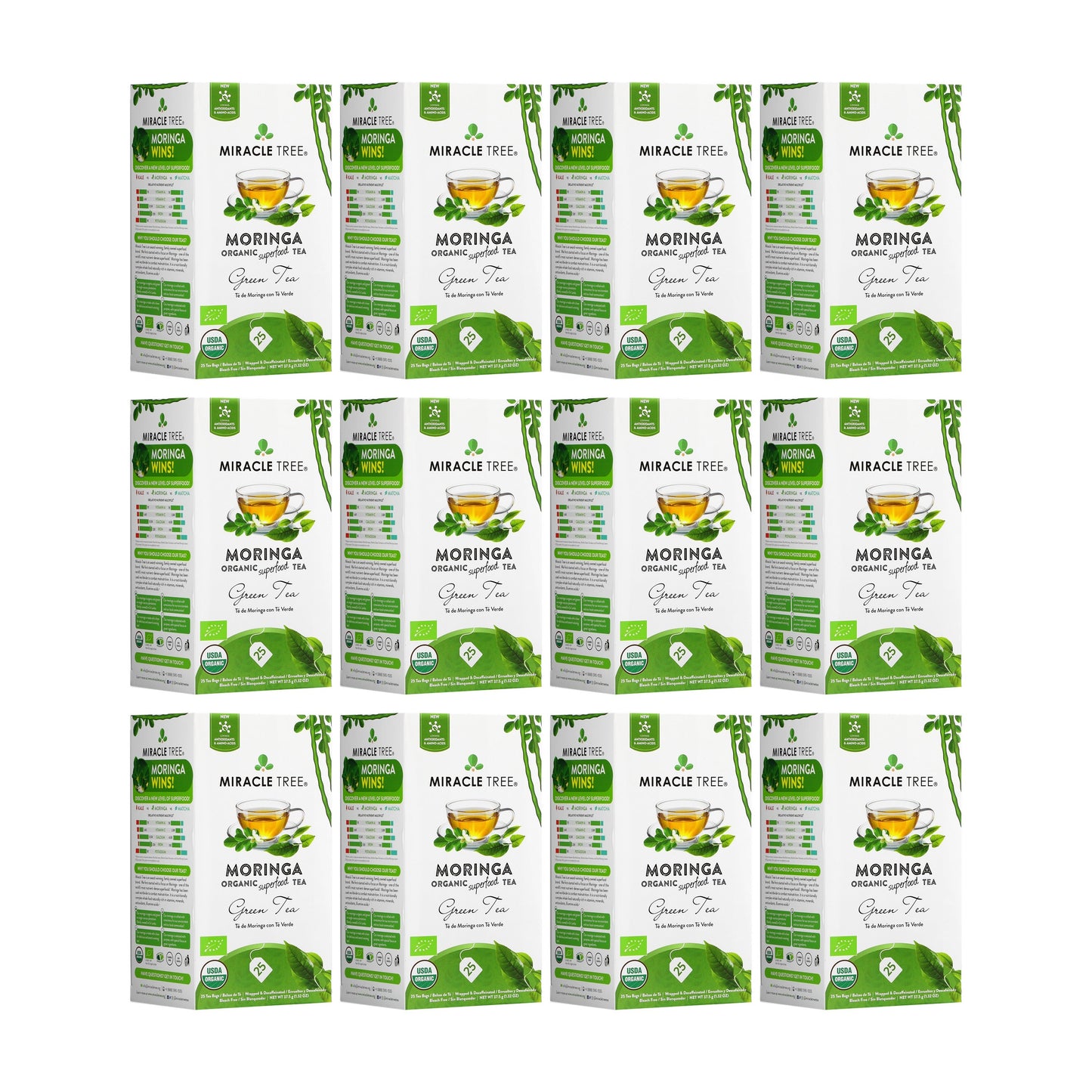 Organic Moringa Green Tea - Premium Herbal Blend