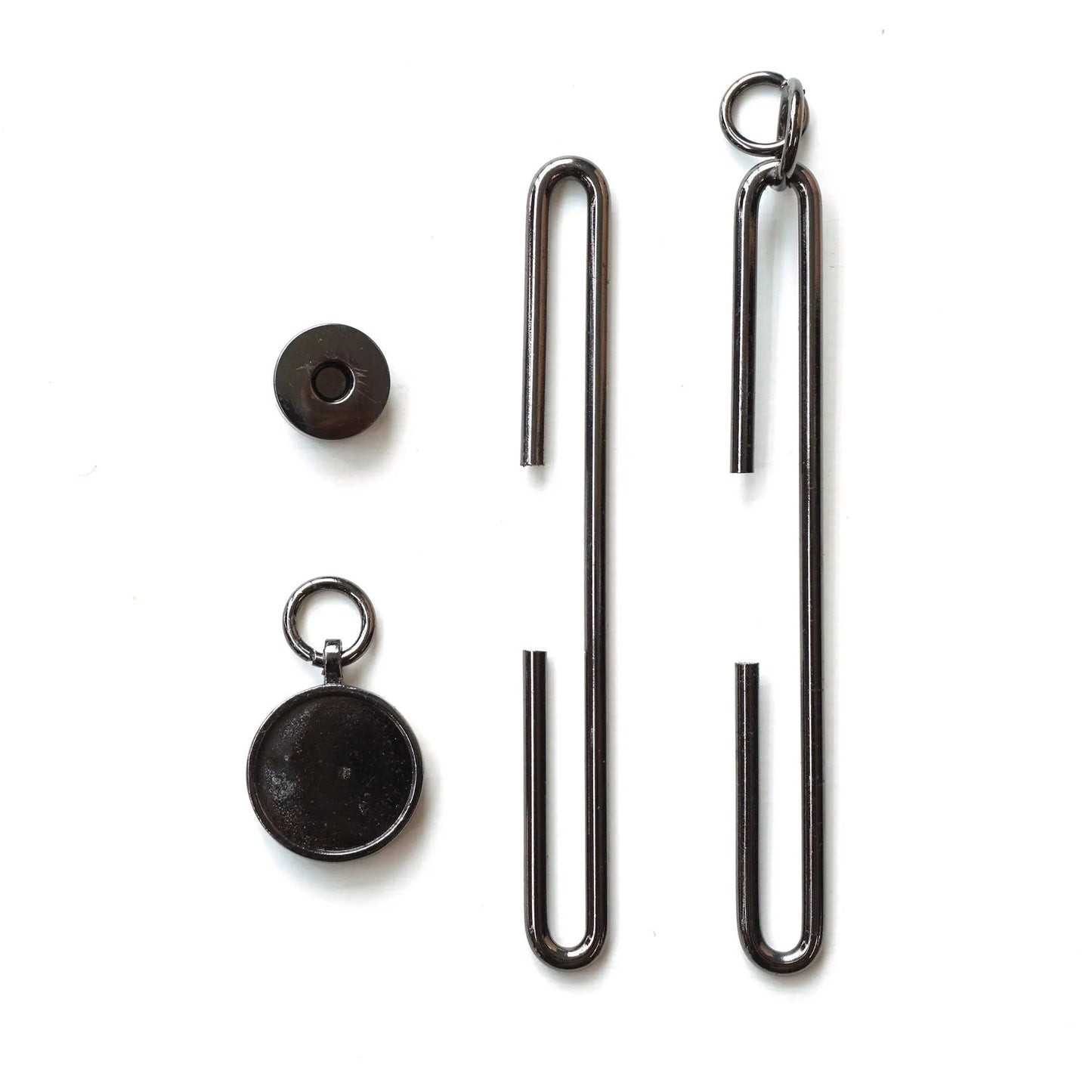 Metallic Black Slide Clasp with Magnetic Snap - 4"