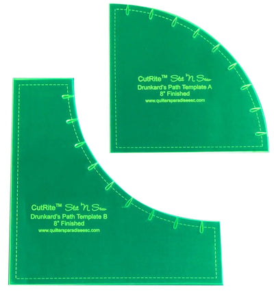 Slit N Sew Drunkards Path Template - 8in Finished