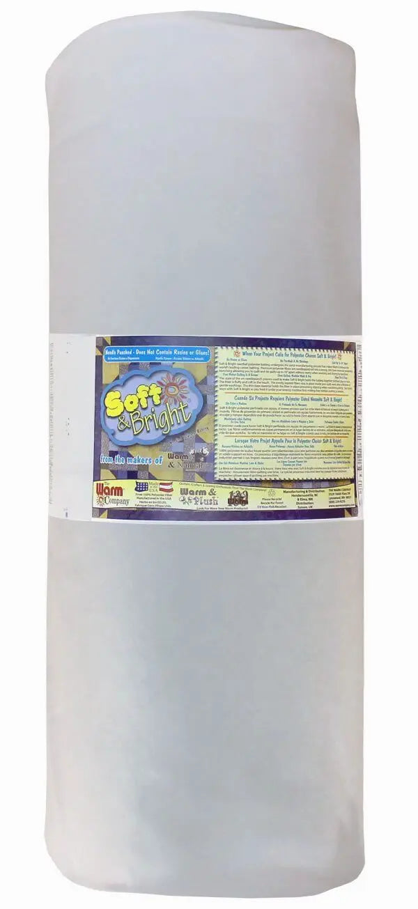 Batting de poliéster premium Soft & Bright 45" x 50 YD