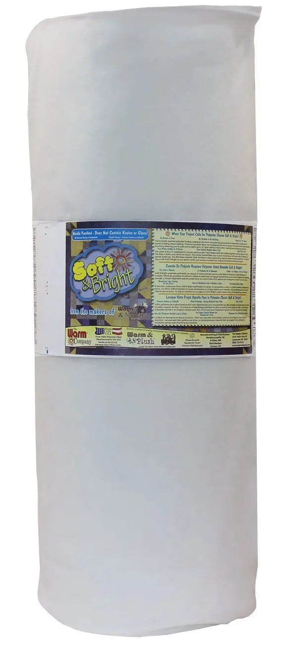Soft & Bright 90" x 25 YD Premium Polyester Batting