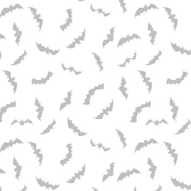 Espectáculo Espeluznante - Tela de Murciélagos Blancos sobre Blancos
