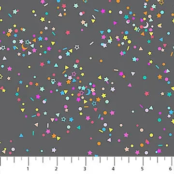 Tissu en coton Dewfall multicolore gris Sprinkles - 44"/45" par yard