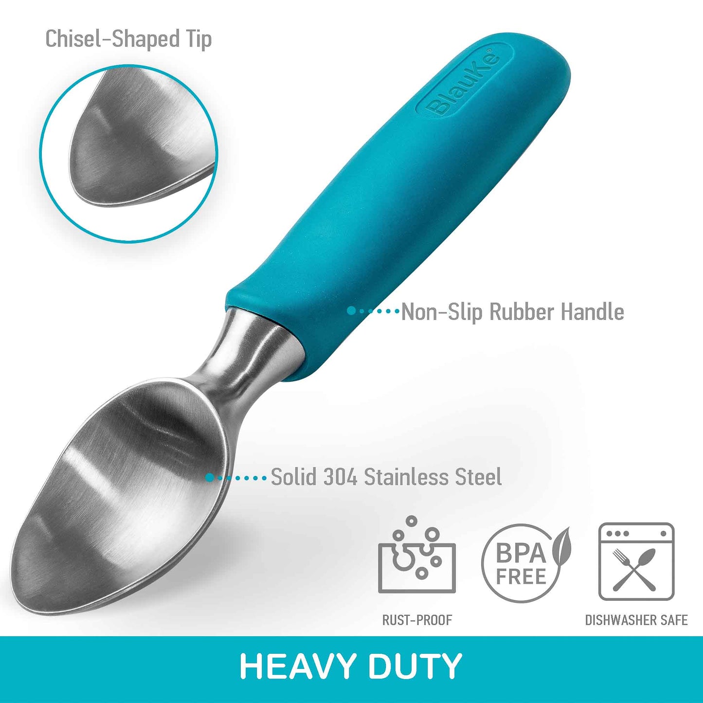 Heavy-Duty Stainless Steel Ice Cream Scoop – Anti-Freeze Handle - Korvel