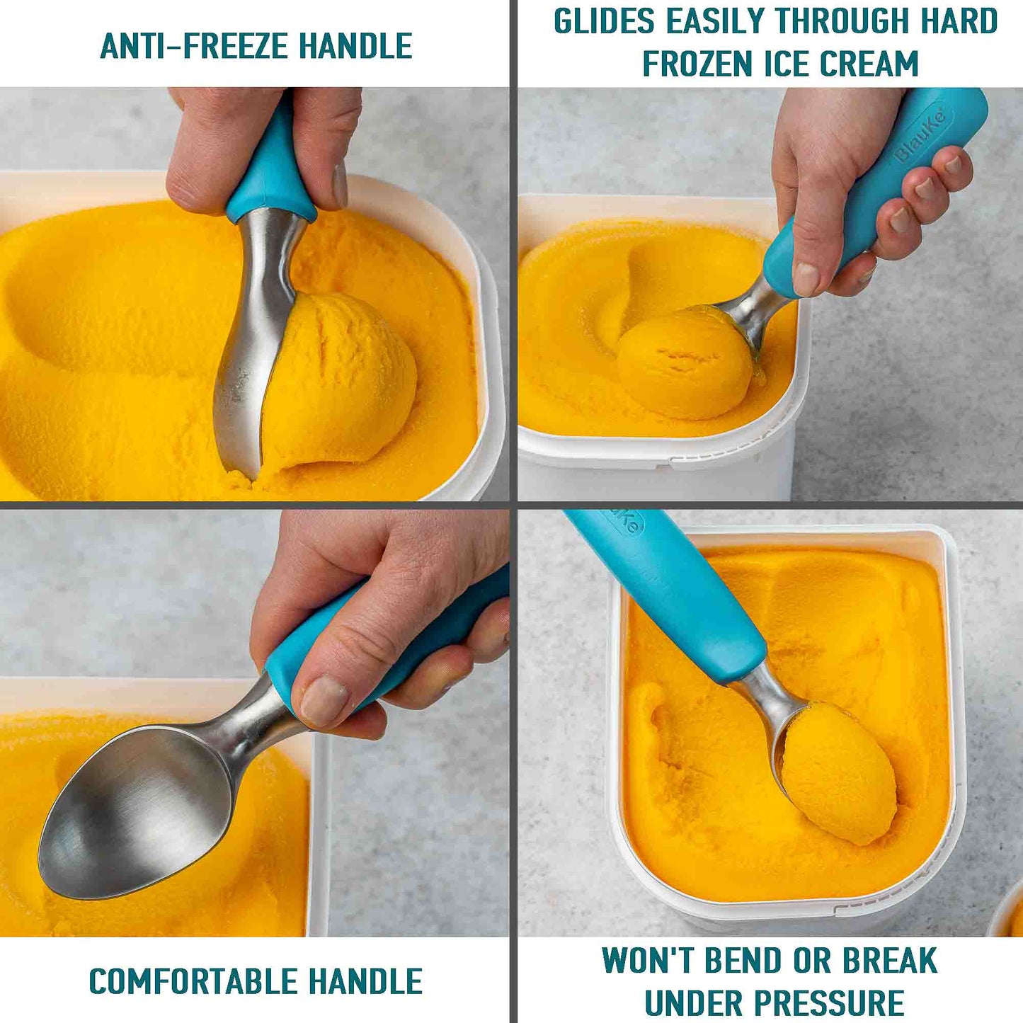 Heavy-Duty Stainless Steel Ice Cream Scoop – Anti-Freeze Handle - Korvel