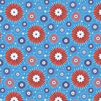 Tela Patriótica de Verano Estrellada - 43"/44" por Yarda
