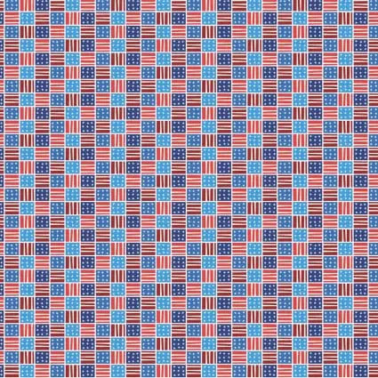 Star Spangled Summer Stripes and Stars Fabric - 43"/44" Per Yard