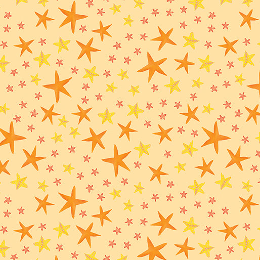 Starfish Soiree Sand Cotton Fabric - 44"/45" Per Yard