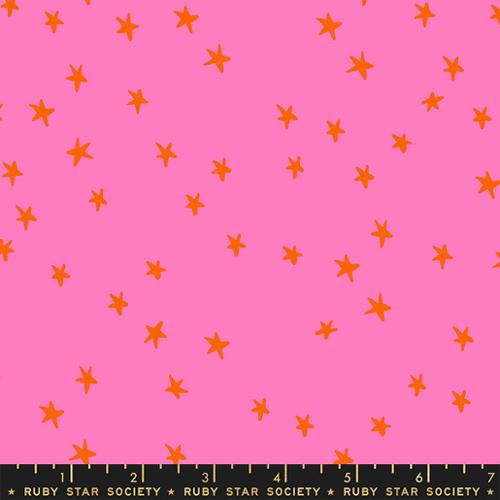 Starry Vivid Pink Cotton Fabric - 43"/44" Per Yard