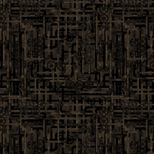 Tela de Algodón de Tubos Marrones Steampunk Menagerie - 44"/45" por Yarda