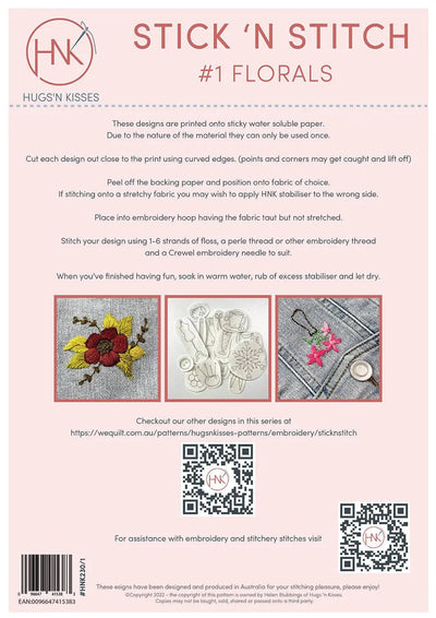 Stick N Stitch Florals Embroidery Patterns