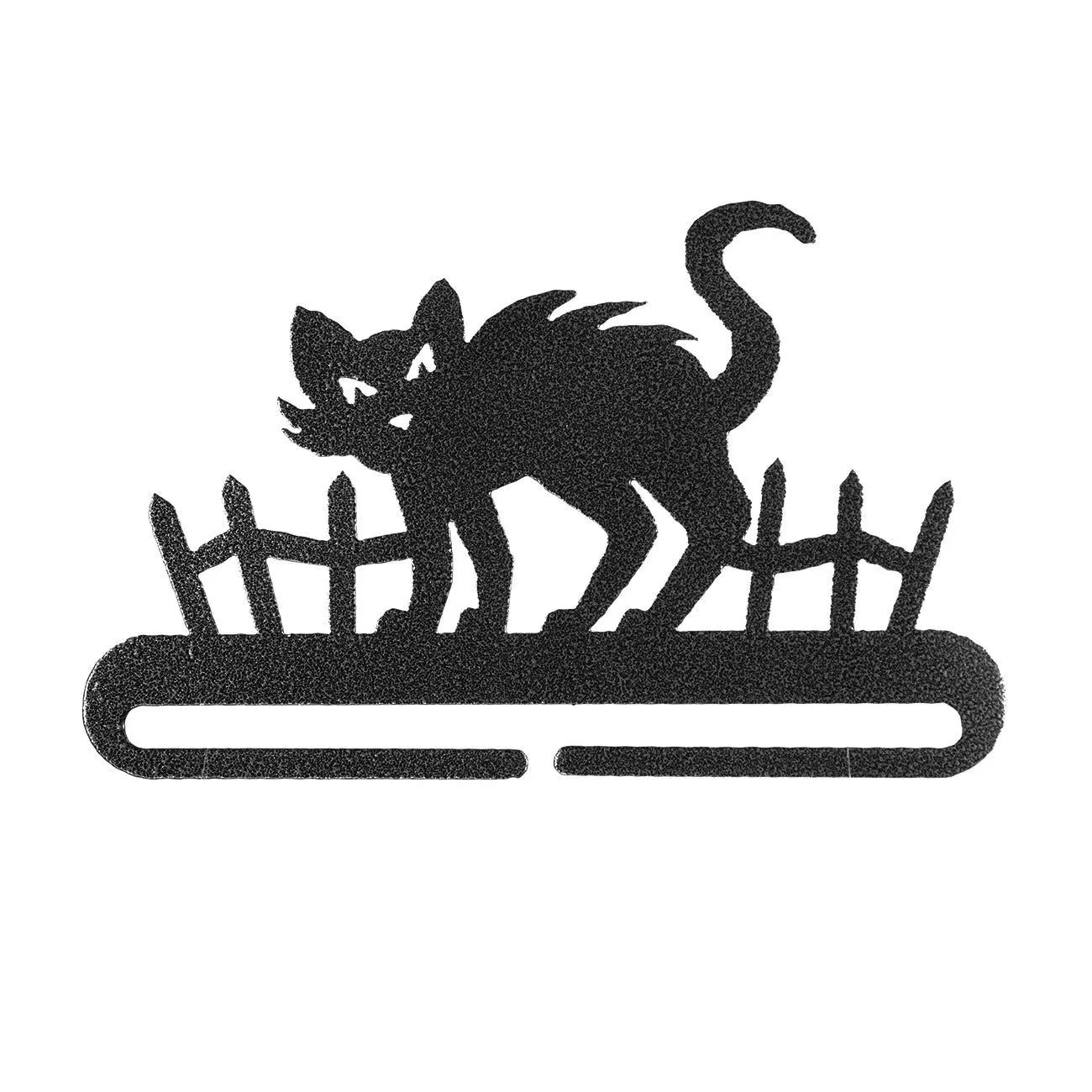Stoney Cat and Fence Charcoal Figurine - 8in