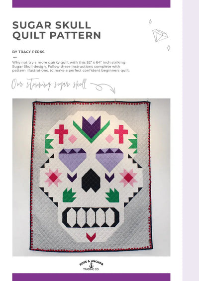 Sugar Skull Quilt Pattern - Unique Home Decor