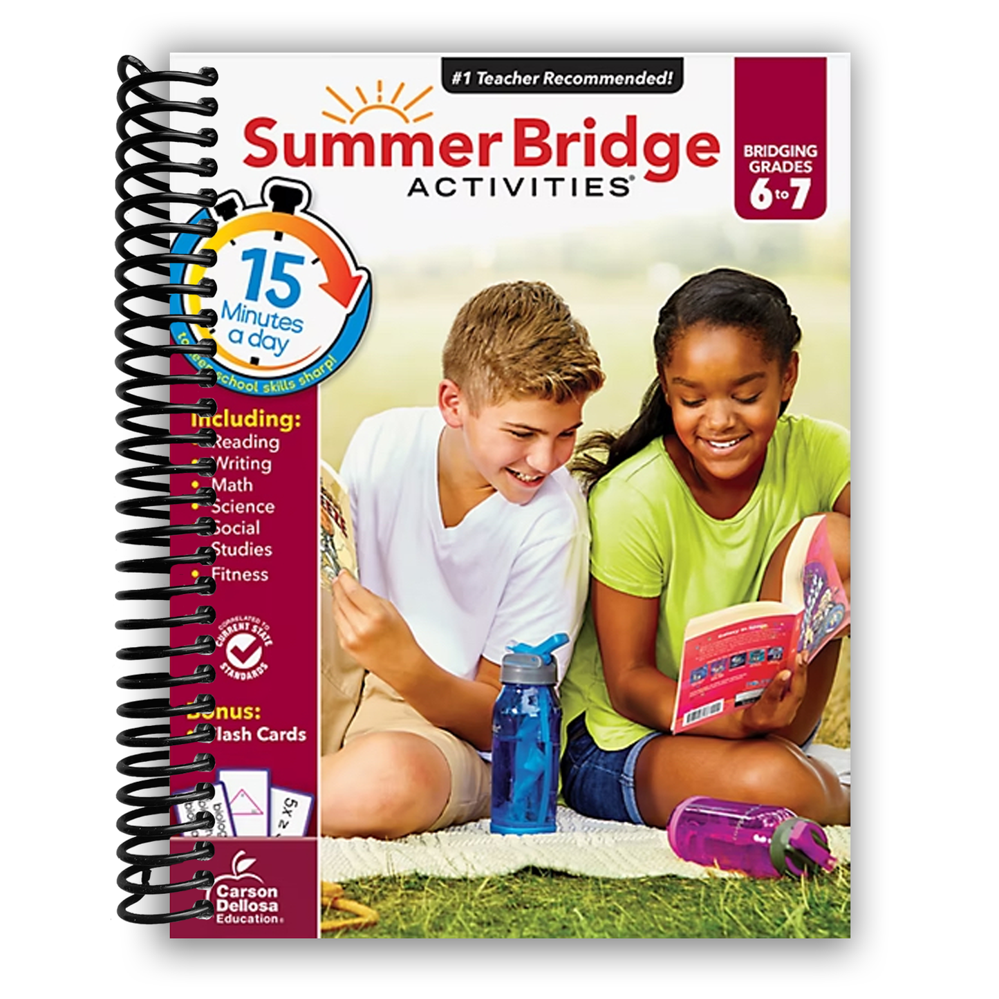 Comprehensive Summer Learning Workbook for 6th to 7th Grade: Math, Reading, Writing, Science, and More (Spiral Bound) - Korvel