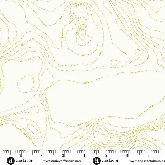 Tela de Topografía Chartreuse Sun Print Whisper - 44"/45" por Yarda