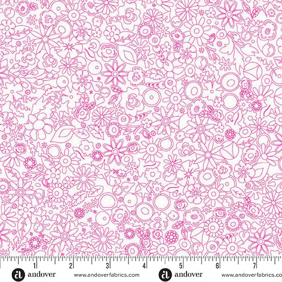Sun Print Whisper Cosmos Woodland Fabric - 44"/45" Per Yard