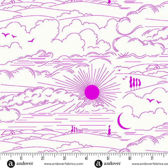 Sun Print Whisper Magenta Dwell Fabric - 44"/45" Per Yard