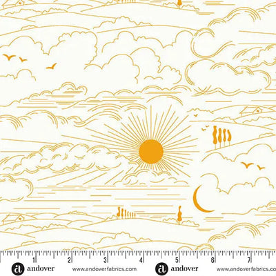 Tissu Sun Print Whisper Marigold Dwell - 44"/45" par yard