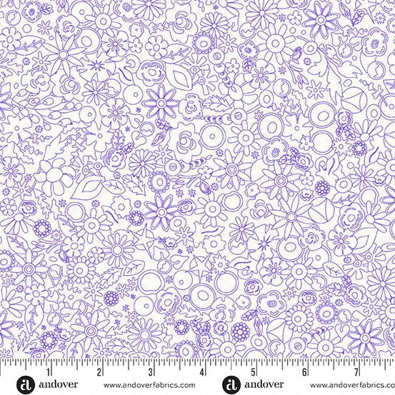Tissu Sun Print Whisper Violet Woodland - 44"/45" par yard