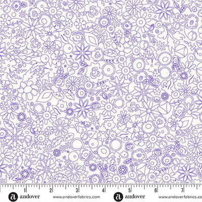 Tissu Sun Print Whisper Violet Woodland - 44"/45" par yard