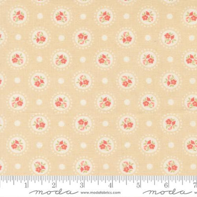 Sunbonnet Almond Flower Dots Cotton Fabric - 44"/45" Per Yard
