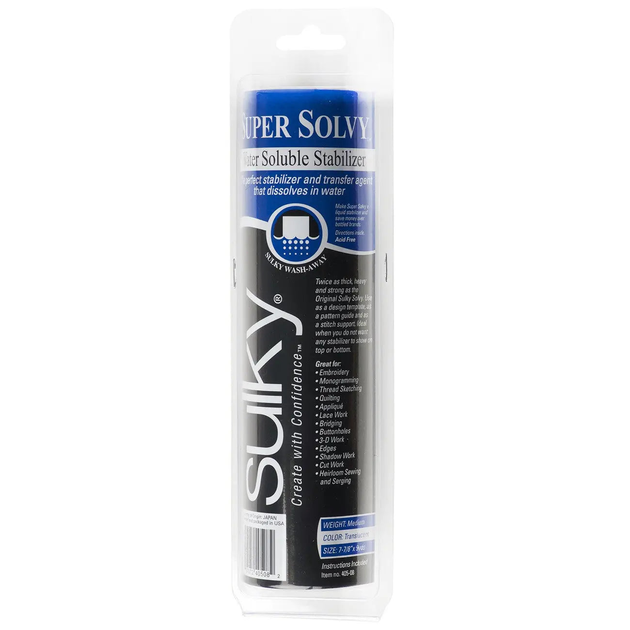 Super Solvy Water Soluble Stabilizer - 8in x 9yds