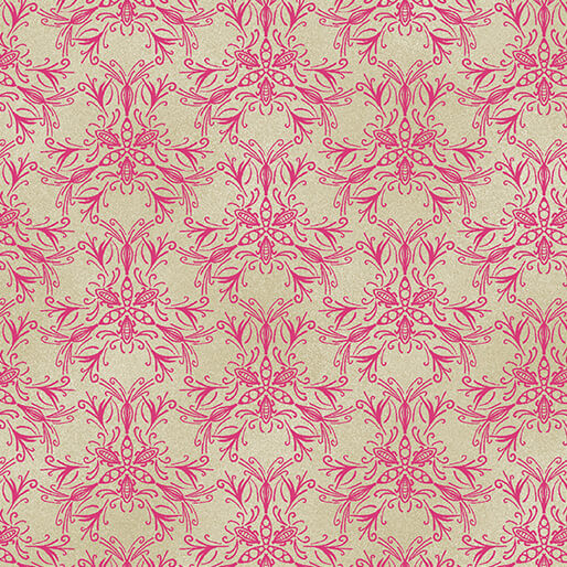Tela de algodón Swarm Pink/Sand Ground Works - 44"/45" por yarda