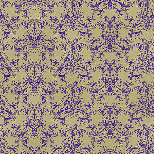 Tissu en coton Swarm Purple/Chino Ground Works - 44"/45" par yard