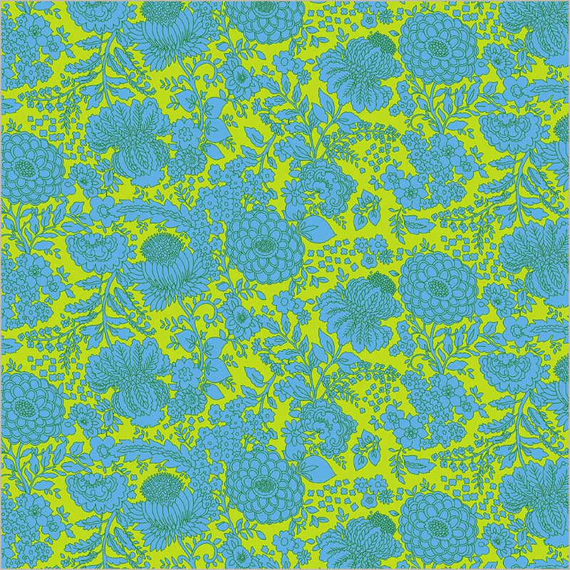 Tissu en coton turquoise Sweet Talk Kim - 44"/45" par yard