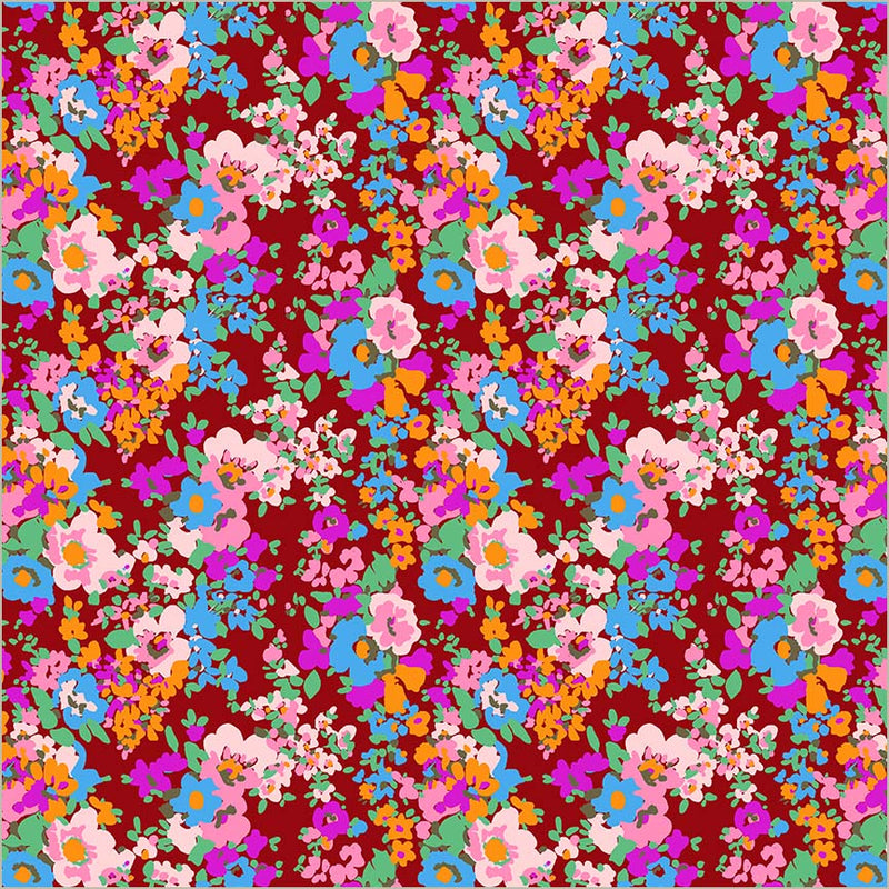 Tela de algodón Crimson Leann Sweet Talk - 44”/45” por yarda