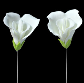 Sweet Pea Flower On Wire - White, 40 Pieces