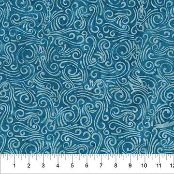 Swirls II Tela de Algodón Ancha Azul - Calidad Premium