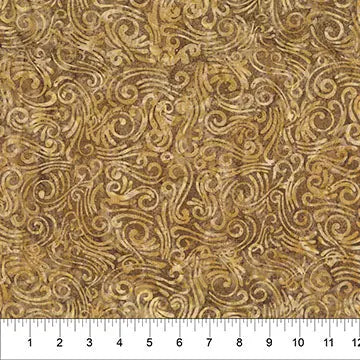 Swirls II Brown Cotton Wideback Fabric - Premium Quality