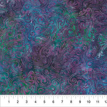 Swirls II Multi Purple Cotton Wideback Fabric - 108"