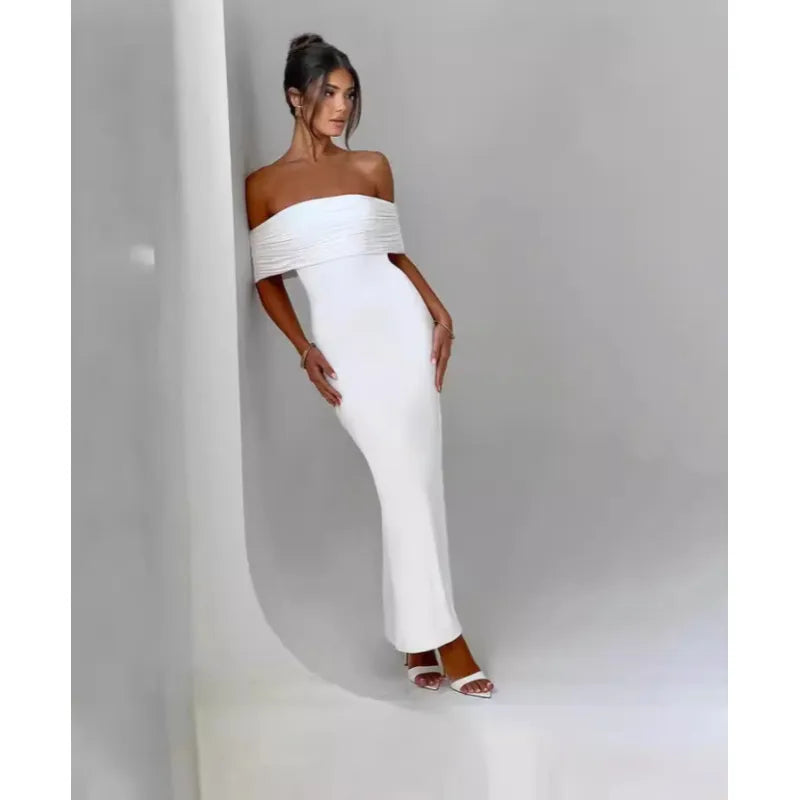 Elegant Backless Off-Shoulder Dress for Women