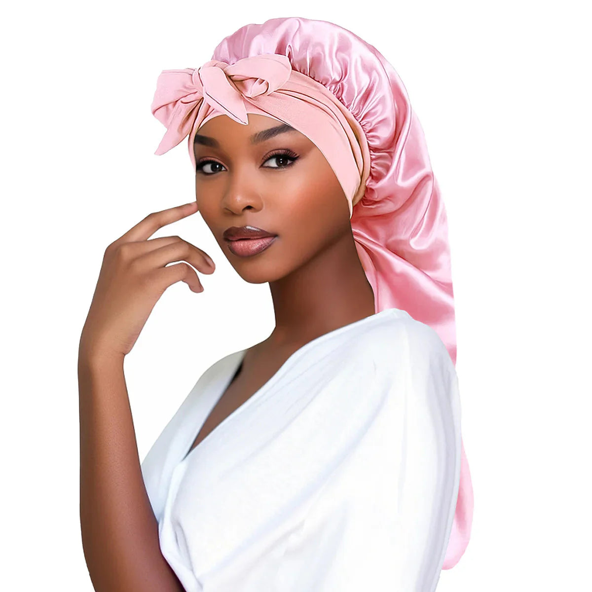 Bonnet Long avec Nœud Élégant