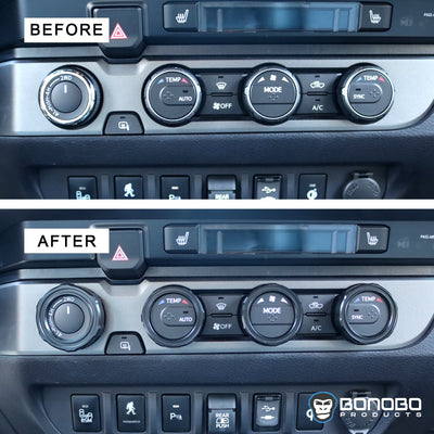 Premium Blackout Control Knob Caps for Toyota Tacoma - Korvel