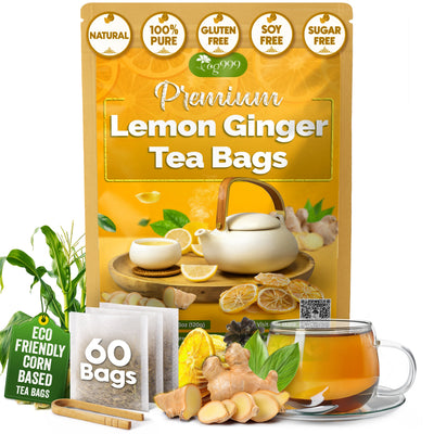 Premium Lemon Ginger Herbal Blend Tea Bags