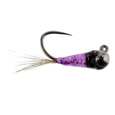 3 Pack Tactical Tungsten Bead Purple Perdigon Jig Flies - Size 18 - Korvel