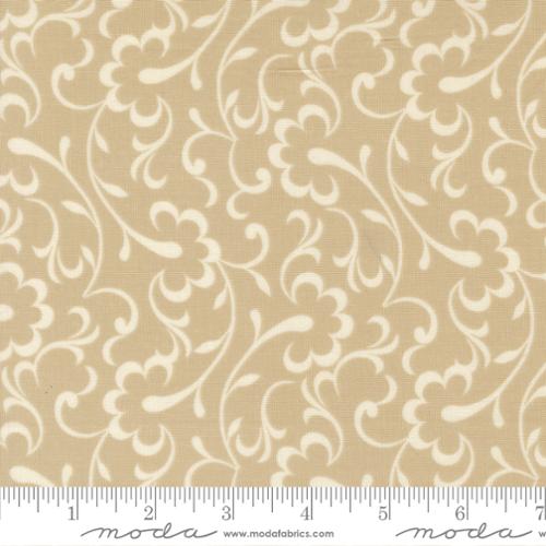 Tela de algodón Moonbeam Arabesque Wilshire en color beige - 44"/45" por yarda
