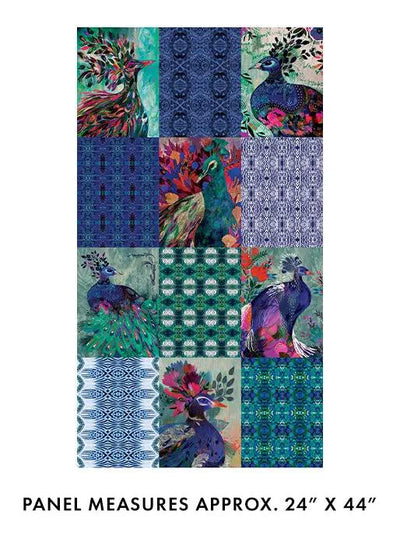Panneau en coton Affinity Teal/Multi 24" x 44"