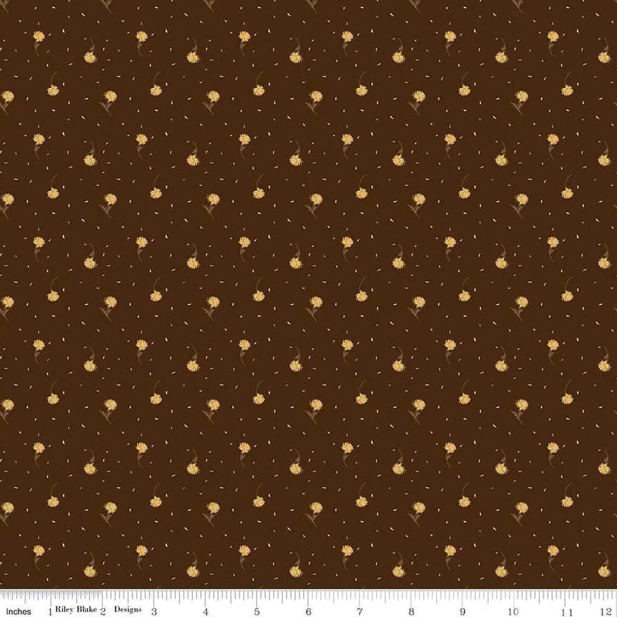 L'émerveillement de l'automne Tissu à fleurs brunes - 43"/44" par yard