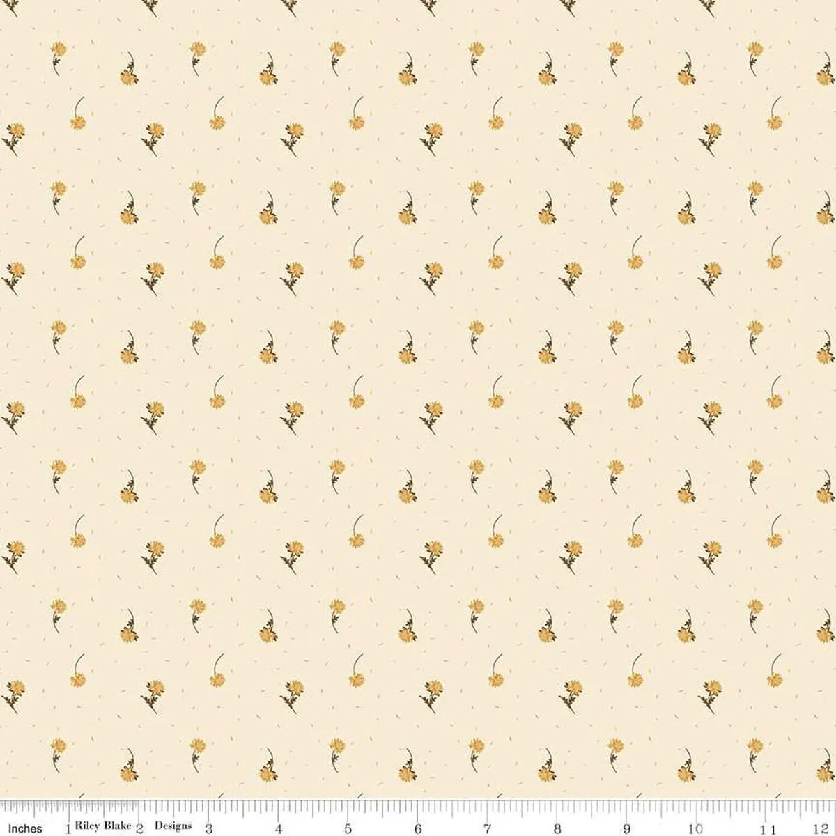 The Awe of Autumn Flower Toss Cream Fabric - 43"/44" Per Yard
