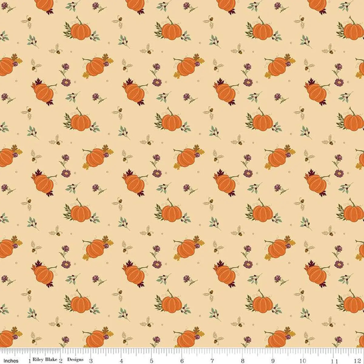 La Asombrosa Tela de Calabazas de Otoño Latte - 43"/44" Por Yarda