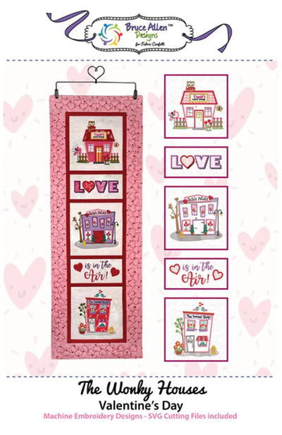 Le motif de broderie de la Saint-Valentin des maisons décalées