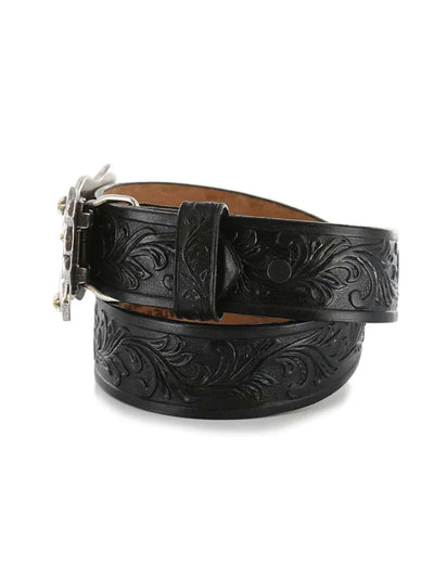 Tony Lama Kids Black Longhorn Belt with Buckle - Korvel