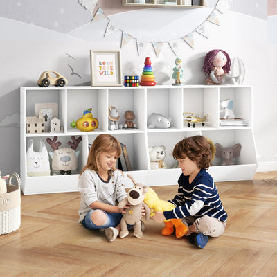 Organisateur de rangement en bois pour jouets d'enfants à 5 cubes - Blanc